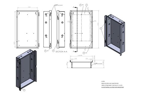 build a metal box|sheet metal box drawing.